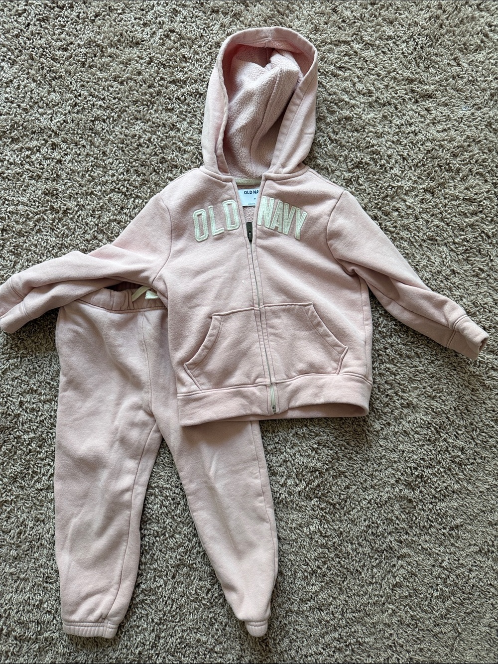 Old Navy Pale Pink Fleece Hoodie and Joggers Set
